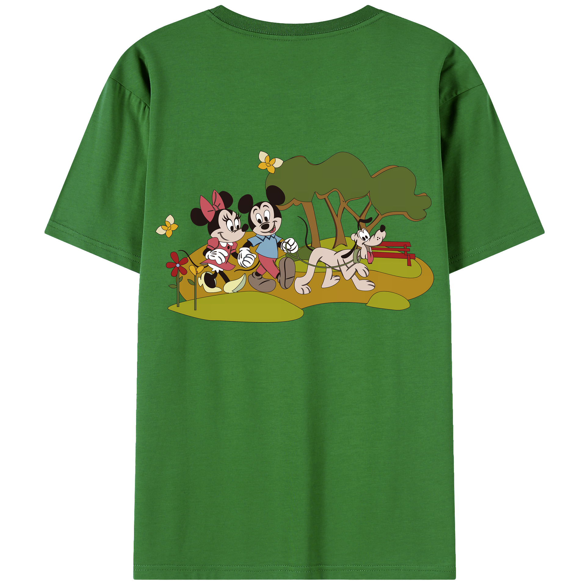 （画像用） ミッキーマウス Mickey Mouse レディース半袖Tシャツ(バックプリント)